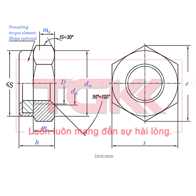 Đai ốc khóa mạ đầu PVC (M3-M24)