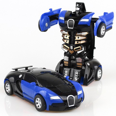 Xe ô tô điều khiển từ xa biến hình robot có sạc và pin 4 loại