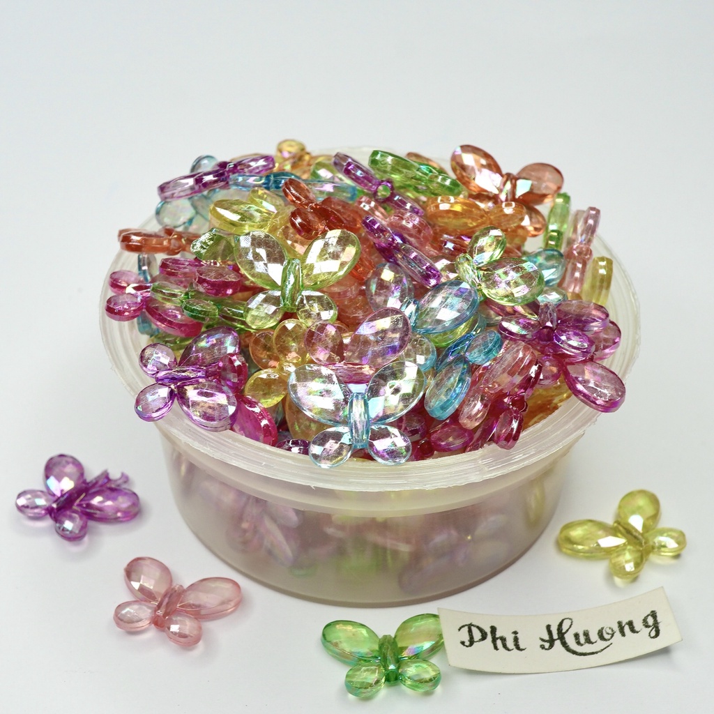 Gói 10g - 20g hạt cườm nhựa nhiều hình nhiều màu xỏ vòng DIY