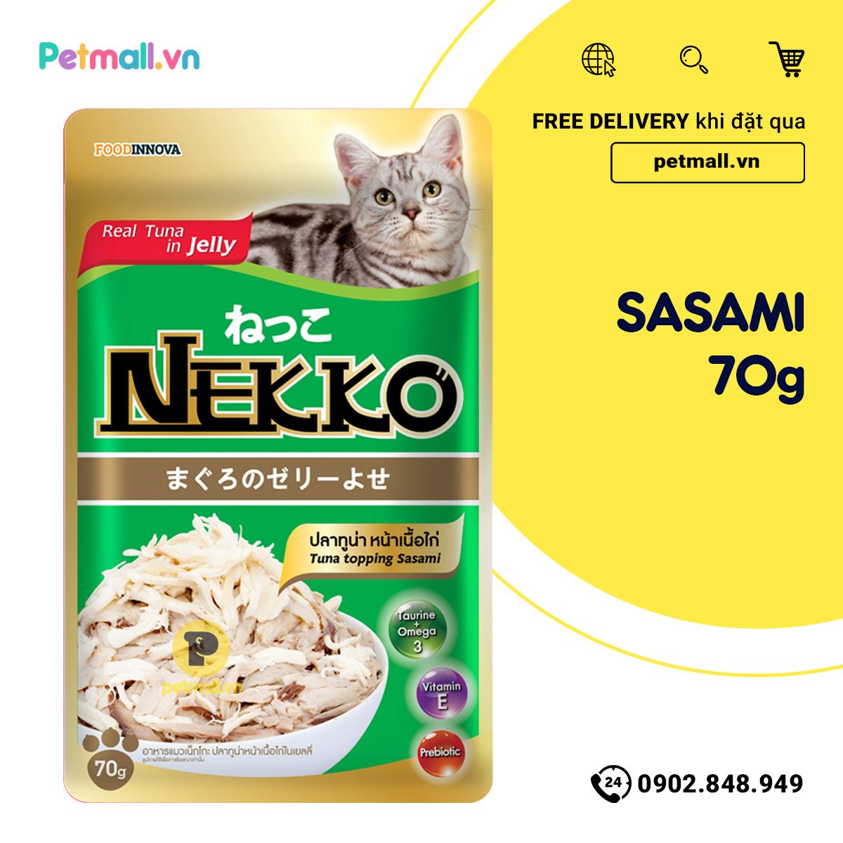 Pate mèo NEKKO Jelly Tuna & Sasami 70g - Hộp 12 gói Petmall