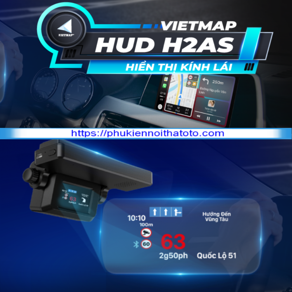 Hud Hiển Thị Kính Lái Vietmap H2AS