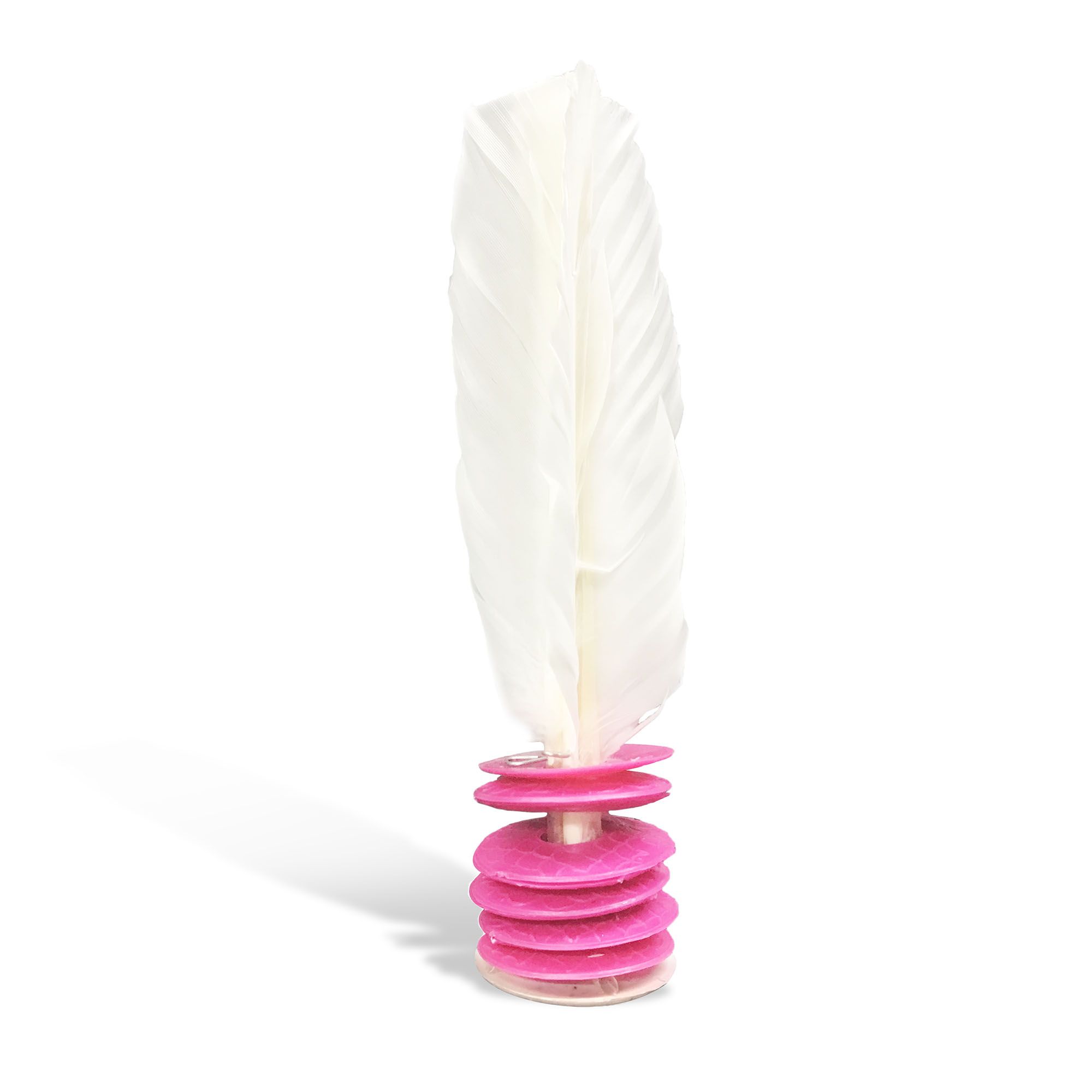 Feather kicking shuttlecock with plastic base ( 2 sizes for children and adult )