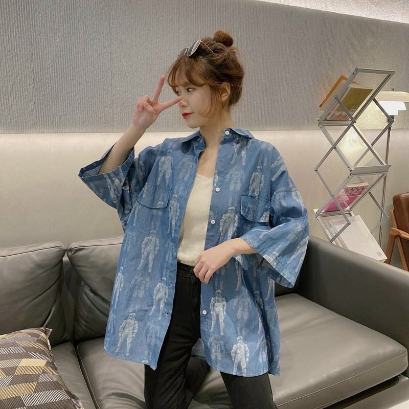 Áo sơ mi unisex nữ cá tính trẻ trung tp098