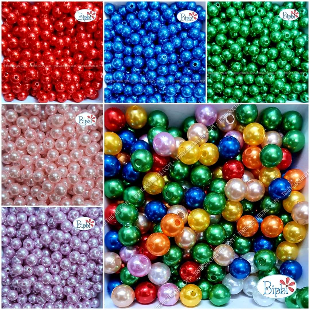 Hạt ngọc trai nhựa size 8mm mix màu