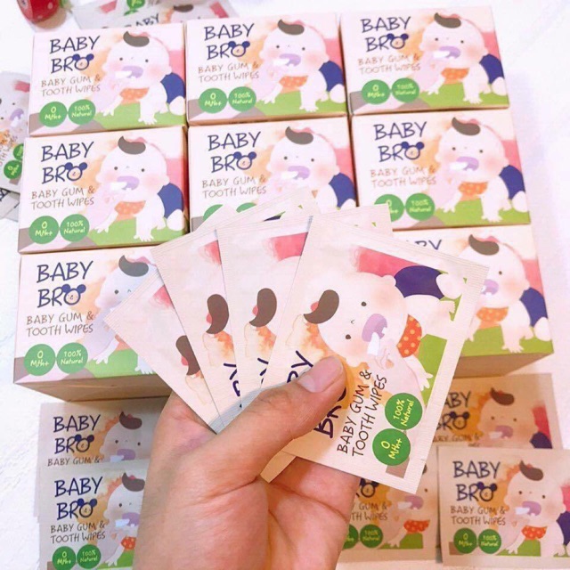 [HCM]Gạc rơ lưỡi /lau răng Baby Bro Hàn Quốc