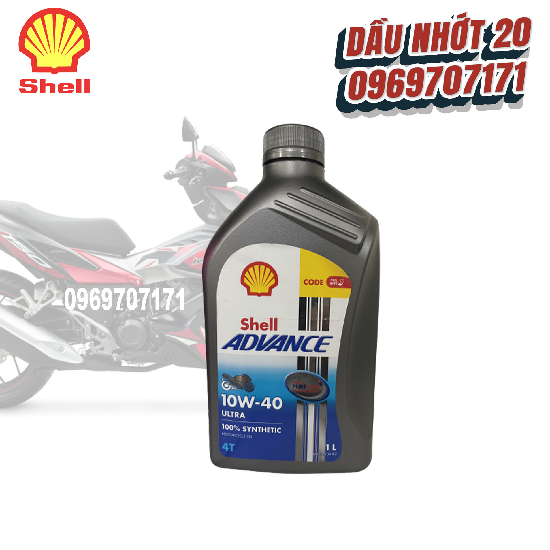 [HCM]Nhớt tổng hợp Shell Advance Ultra 10W40 tổng hợp toàn phần