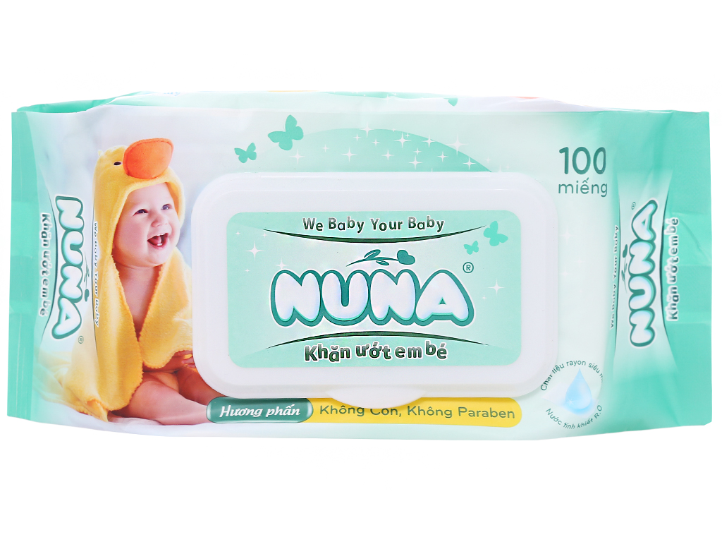Khăn Ướt Em Bé Nuna Hương Phấn 100 Miếng
