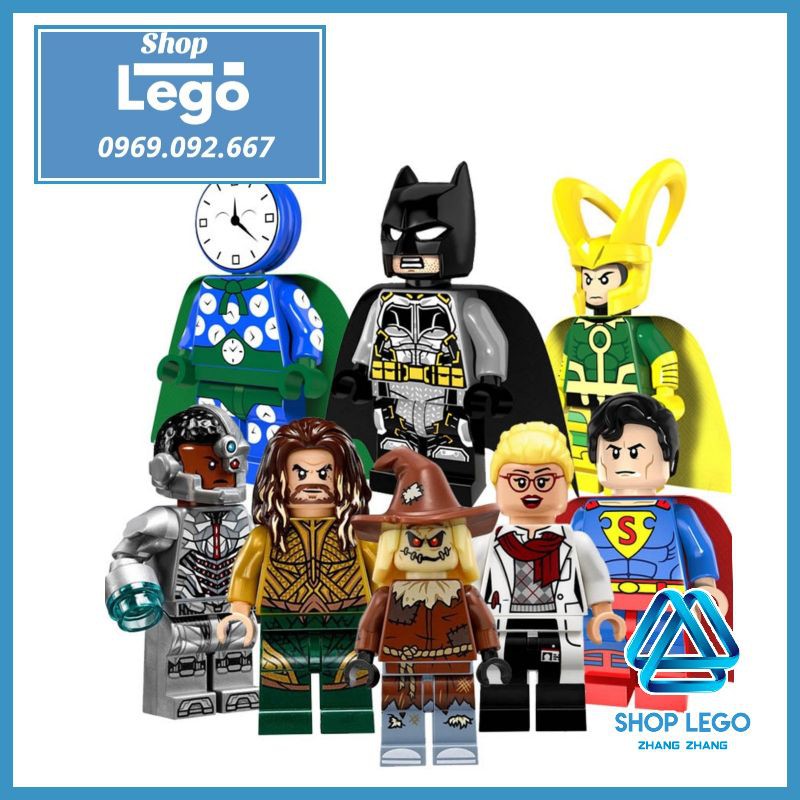 Đồ chơi Xếp hình Harley Quinn Loki - Clock King Superman Aquaman - Batman  Cyborg Scarecrow Lego Minifigures Pogo PG8068 - MixASale