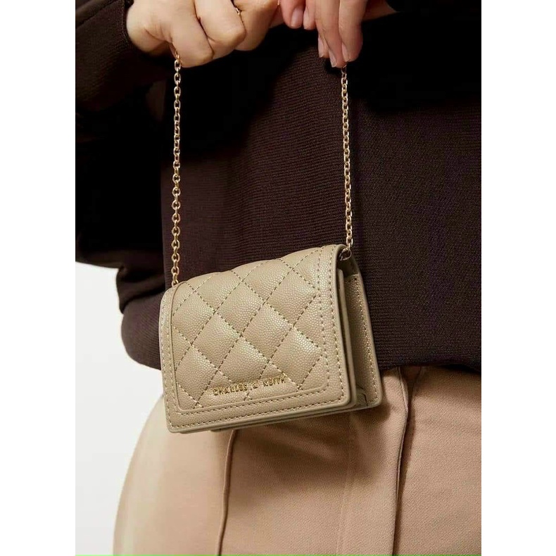Ví minI trần dây xích đeo CHARLES AND KEITH [FULL BOX TAG]