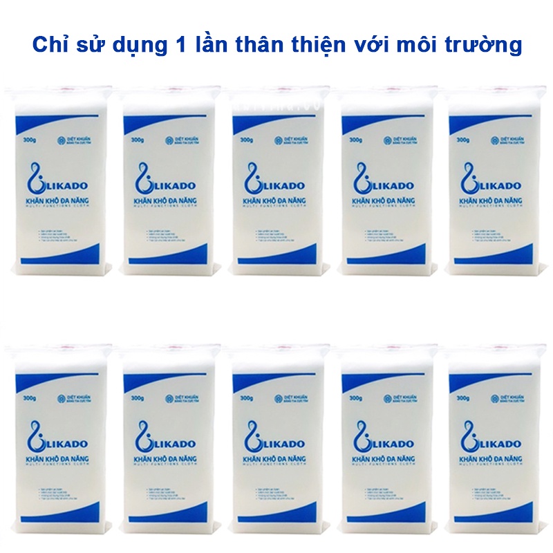 Khăn khô đa năng Likado, Giấy khô đa năng 300g chính hãng mềm mịn không mùi an toàn cho bé (270 tờ)  – M0041