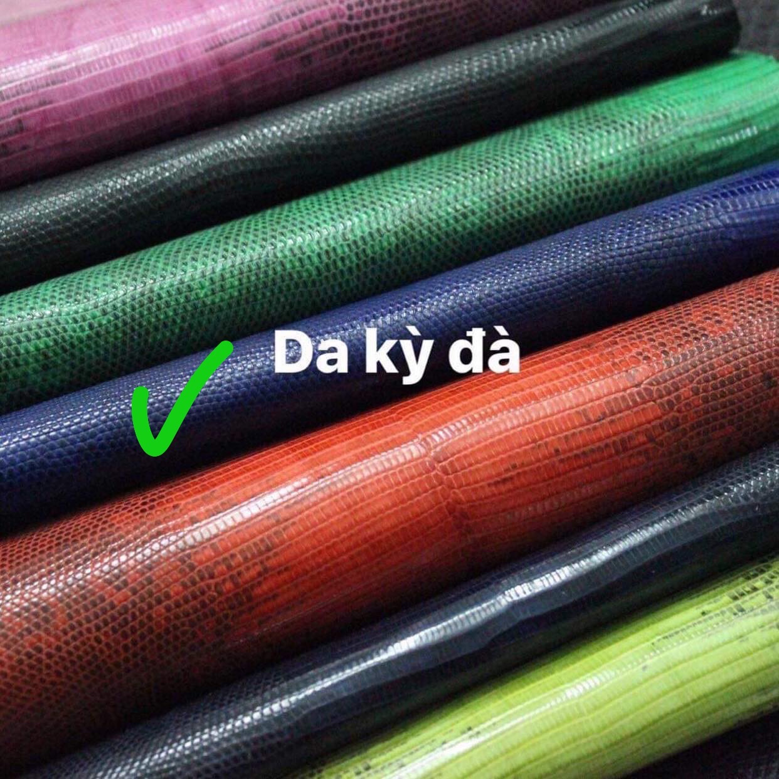 Dây Đồng Hồ Da Kỳ Đà Pháp Handmade Màu Xanh Navy