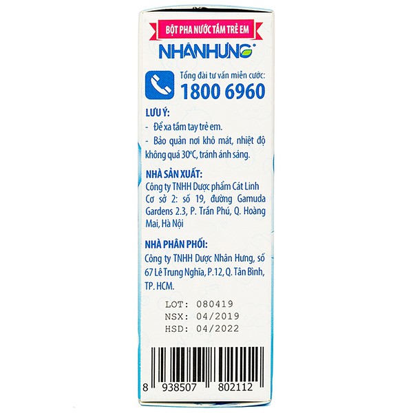 Bột tắm trẻ em Nhân Hưng