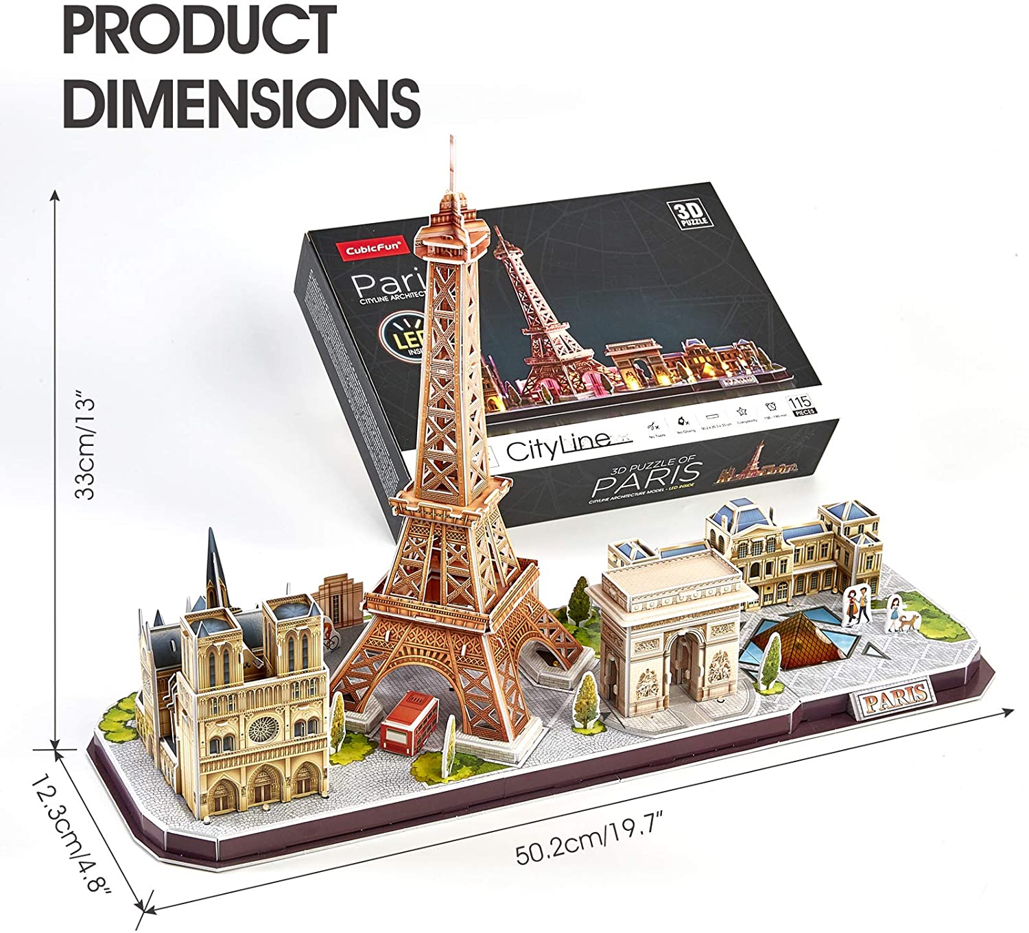 Mô Hình Giấy 3D CubicFun - Led Cityline Paris L525h