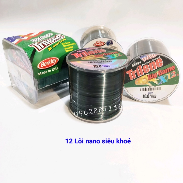 Cước câu cá triline x12 siêu khỏe 500m cước mỹ cao cấp