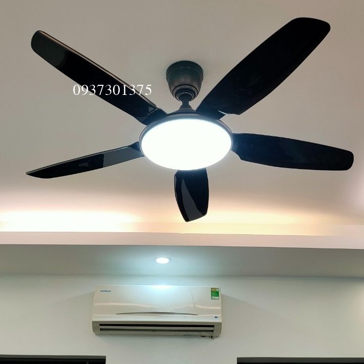 Quạt Trần Đèn 810 Màu Đen-Động Cơ DC Lõi Đồng,Điều Khiển Romote 6 Tốc Độ,Đèn Led 3 Màu ánh Sáng-Bảo Hành 2 Năm