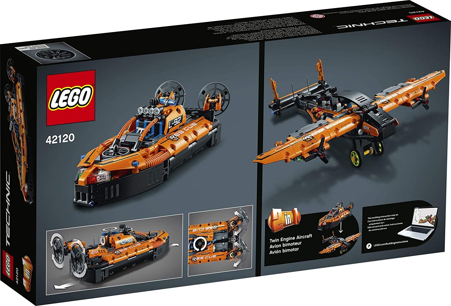 Đồ chơi LEGO TECHNIC - Ca nô Đệm Khí Cứu Hộ - 42120