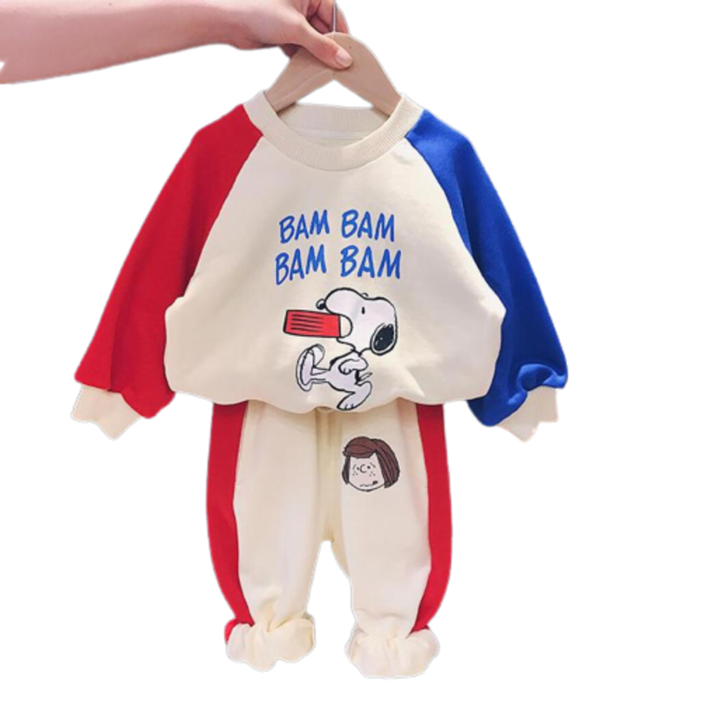 Bộ Quần Áo Thu Đông Bam Bam Dài Tay Trẻ Em Chất Nỉ Da Cá Cao Cấp Cho Bé Trai Từ 7-28kg - 2D KIDS