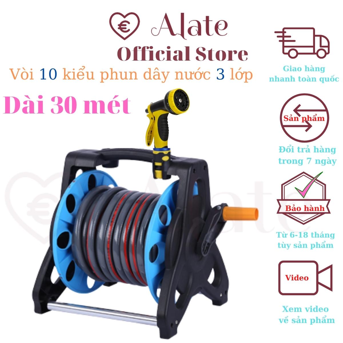 Bộ Khung Rulo Cuộn Dây Nước, Dây Tưới Cây, Rửa Nhà, Máy Lạnh, Xe Hơi, Xe Máy, Hàng Nhập Khẩu Chất Lượng Của Lionking-Tonydx, Đầy Đủ Phụ Kiện, Tặng Dây Dẫn Nước Vào Khung, Gắn Là Sài, Dài 20m 2015A