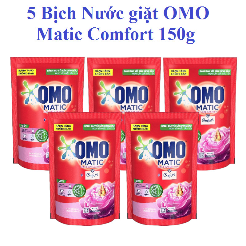 5 Bịch Nước giặt hương nước hoa Omo Matic 150g