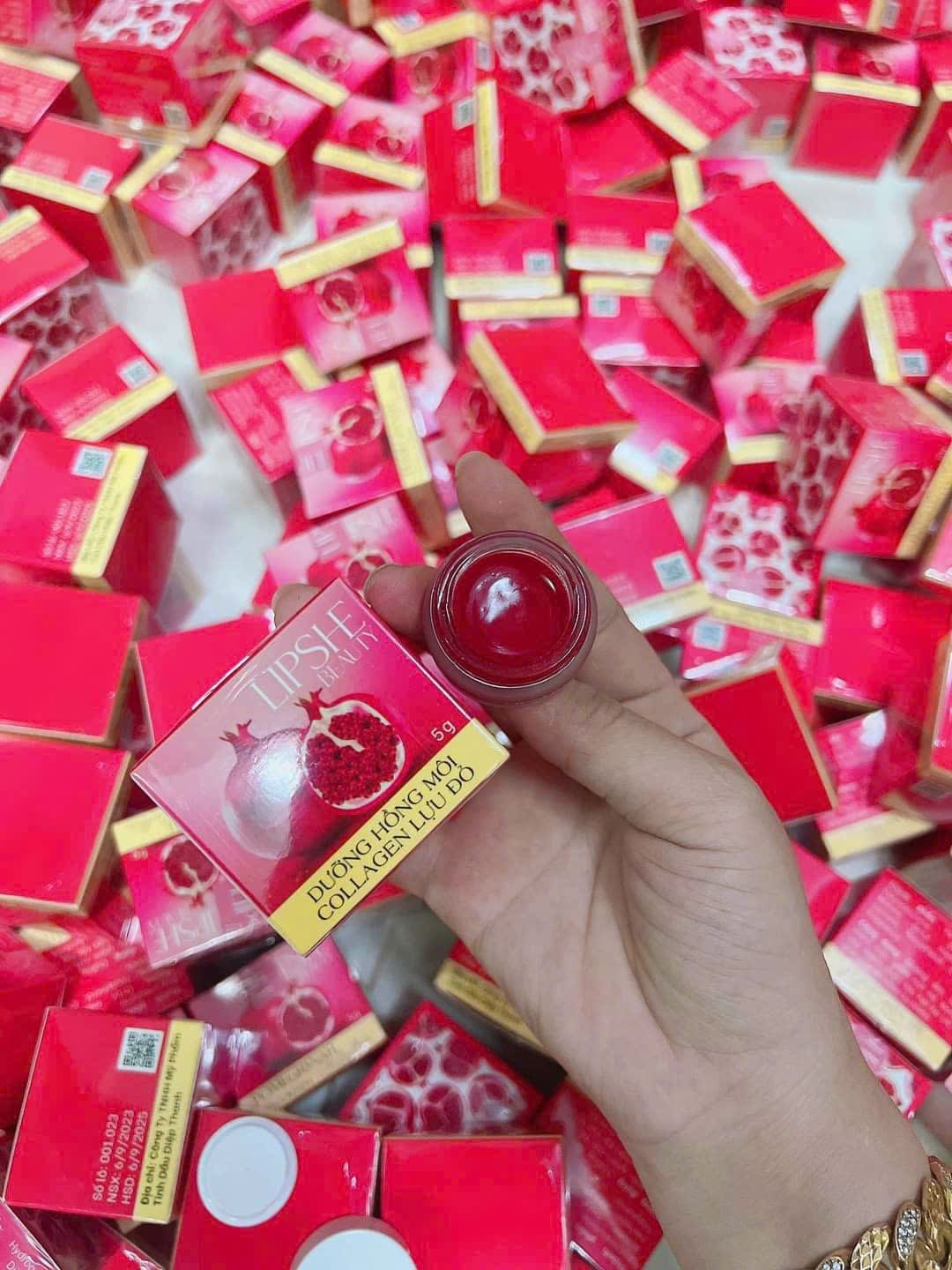 Dưỡng Hồng Môi Collagen Lựu Đỏ Lipshe Beauty 5gram
