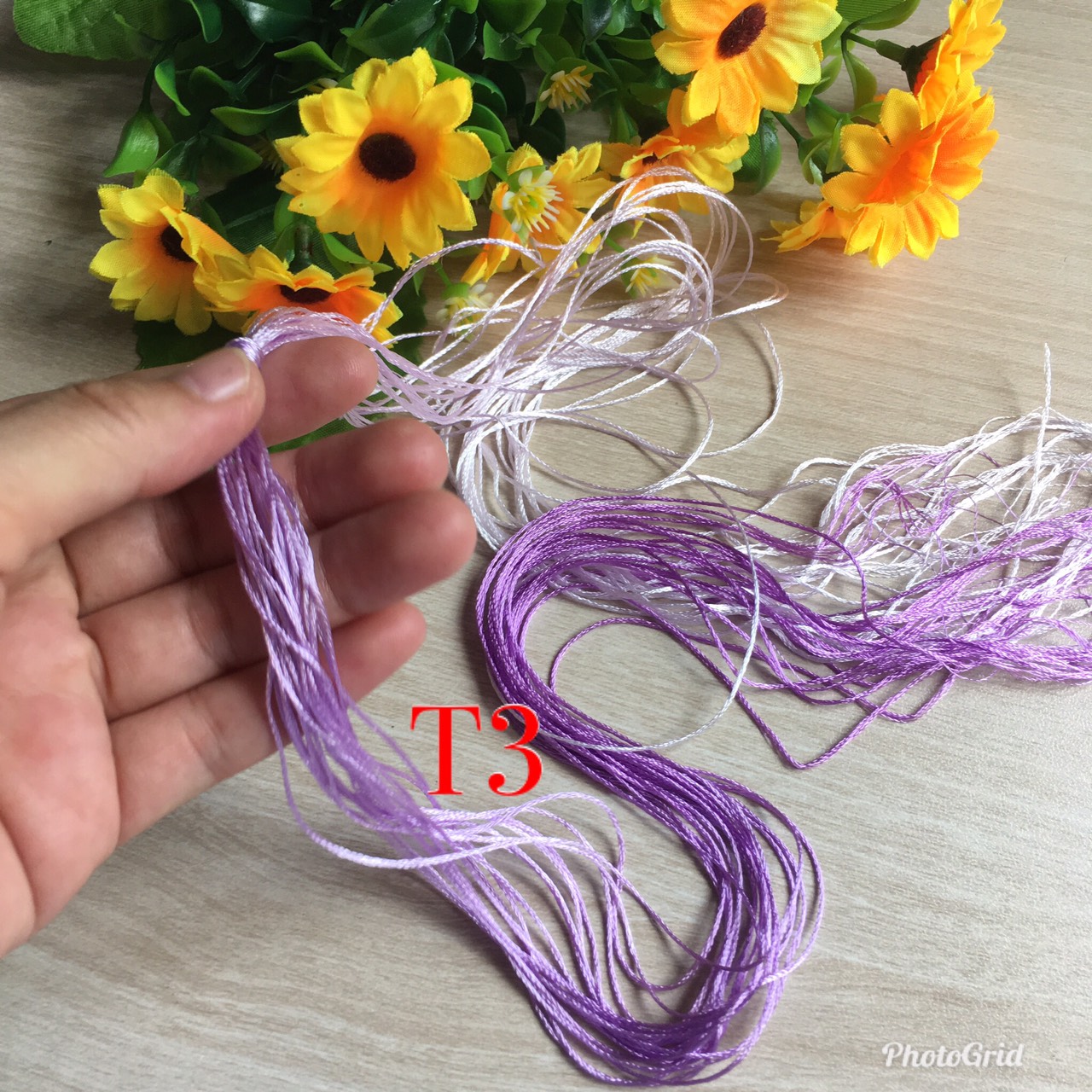 🌺 🌺 Chỉ thêu tơ bóng LOANG MÀU tone TÍM loại tốt màu đẹp thêu tay truyền thống