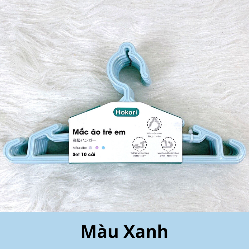 Set 10 móc treo áo quần trẻ em Hokori cho bé yêu