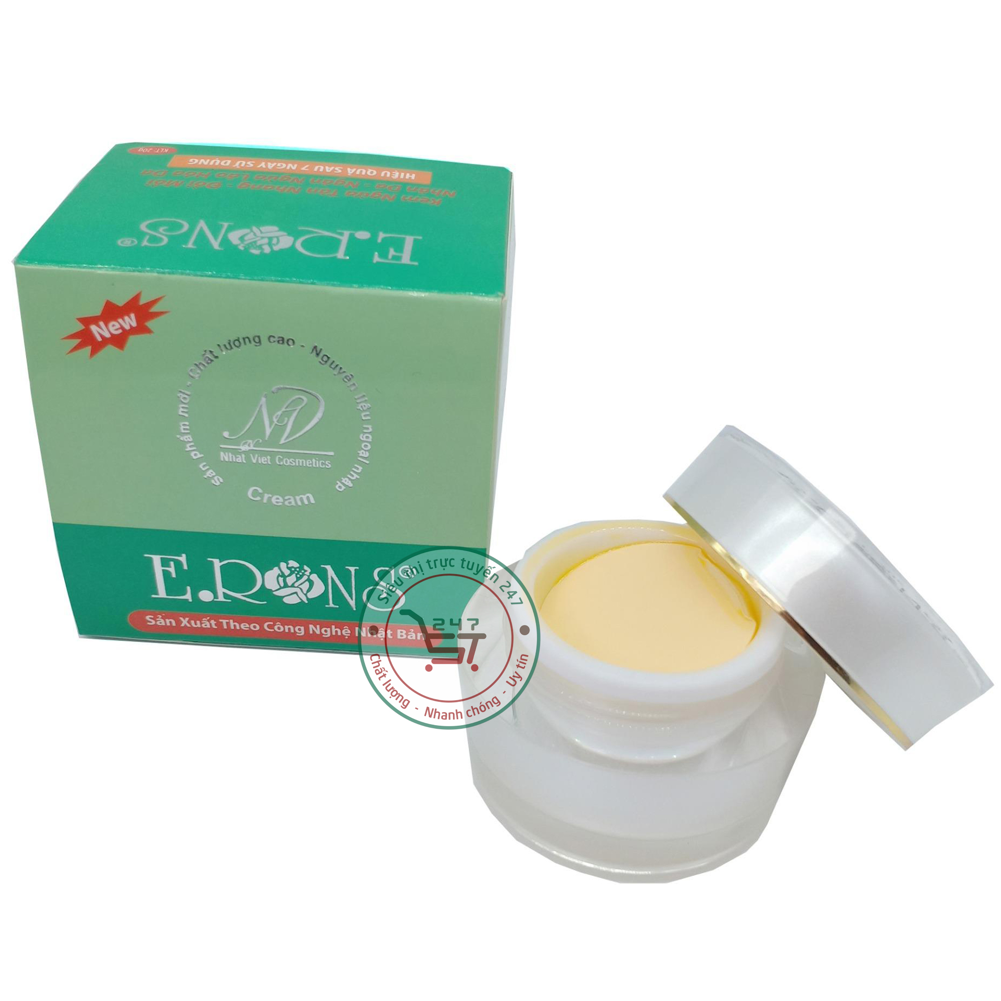 Kem Nám Tàn nhang Trắng da Đồi mồi Nhăn da Ngừa lão hóa Se khít lỗ chân lông Erons 17.2g (Xanh)