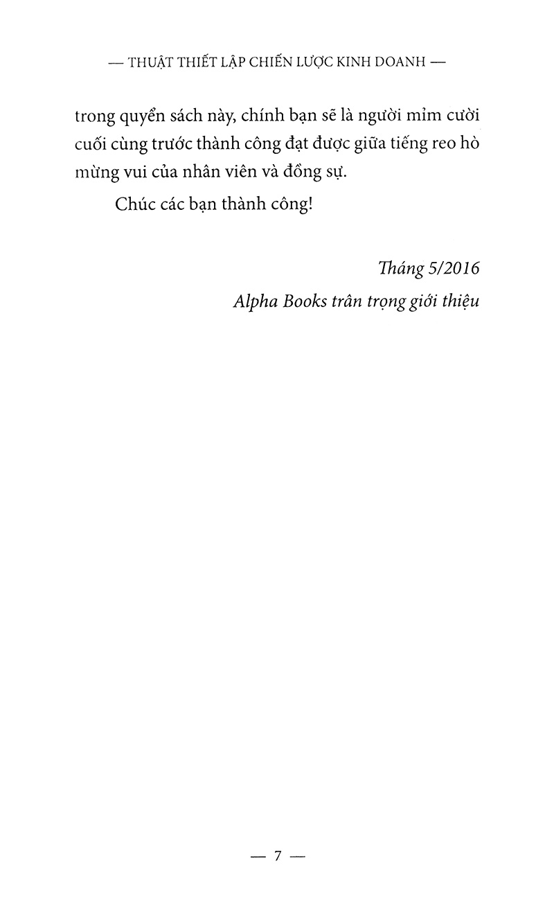 Fahasa - Thuật Thiết Lập Chiến Lược Kinh Doanh (Tái Bản 2018)