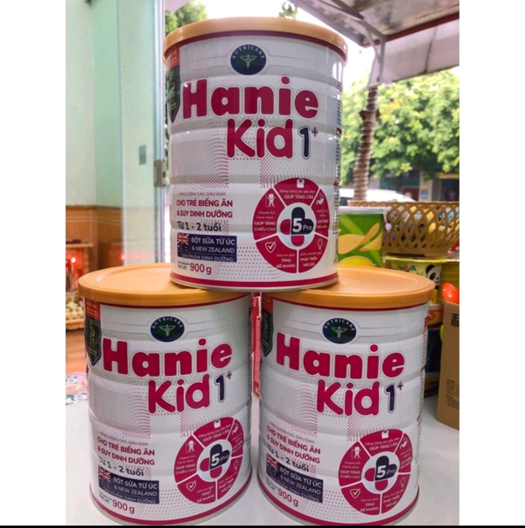 Sữa bột haniekid 1+ 900g date 2025