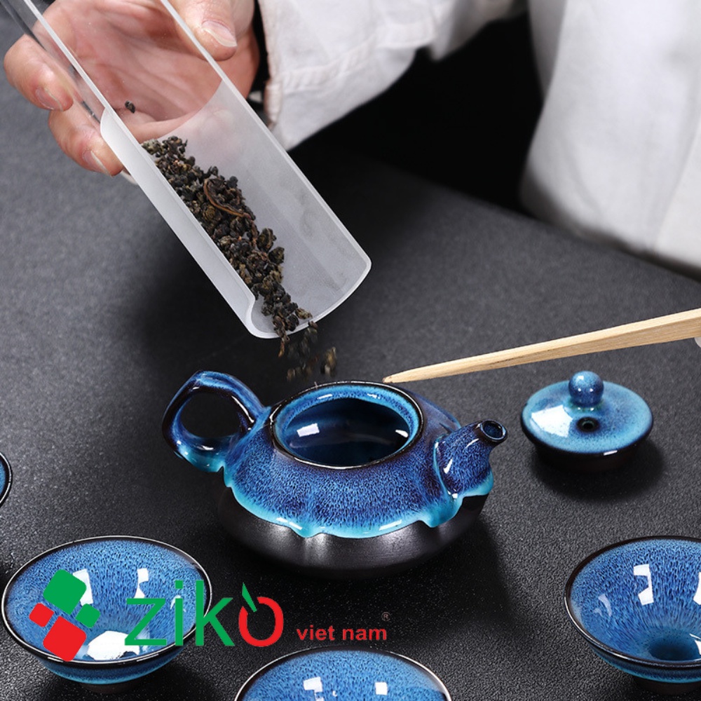 Bộ ấm chén men hỏa biến