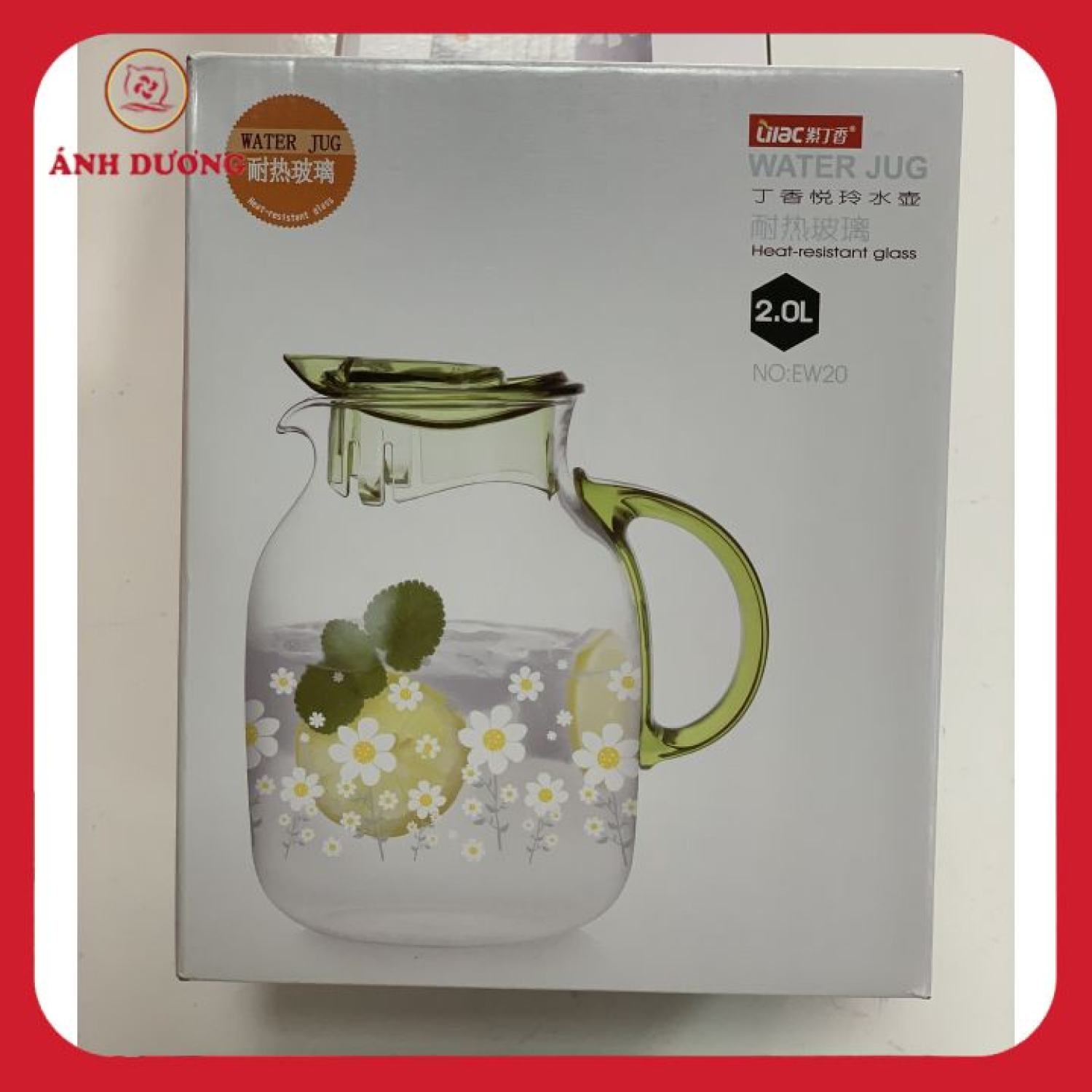 BÌNH ĐỰNG NƯỚC THUỶ TINH HOA 2L EW20
