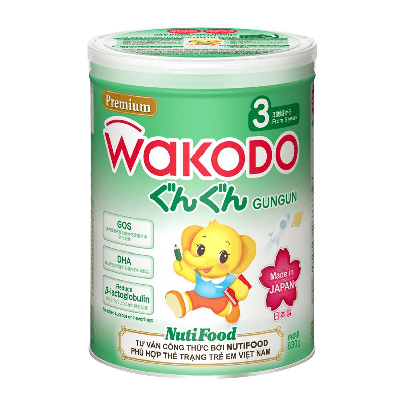 Sữa Bột WAKODO Gungun số 3 (từ 3 tuổi) - lon 830g