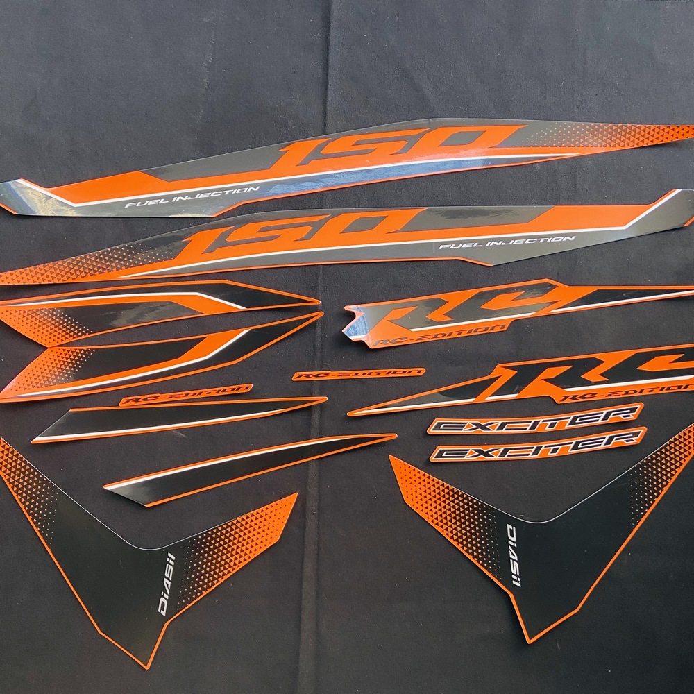 BỘ TEM DÁN XE MÁY EXCITER 150 2018 MÀU XANH GP - MÀU RC CAM, VÀNG, ĐỎ, TRẮNG FULL 3 LỚP CAO CẤP KHÔNG BAY MÀU Y NHƯ ZIN, EX 150 CHUYÊN TEM RỜI, TEM LOGO, TEM TRÙM XE MẪU MÃ ĐA DẠNG, GIÁ SỈ