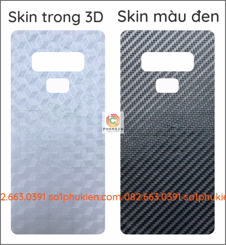 Dán carbon mặt sau Samsung Note 8 Note 9 7 FE S8 S9 Plus S7 edge 3D bảo vệ lưng máy