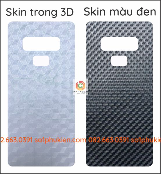 Dán carbon mặt sau Samsung Note 8 Note 9 7 FE S8 S9 Plus S7 edge 3D bảo vệ lưng máy