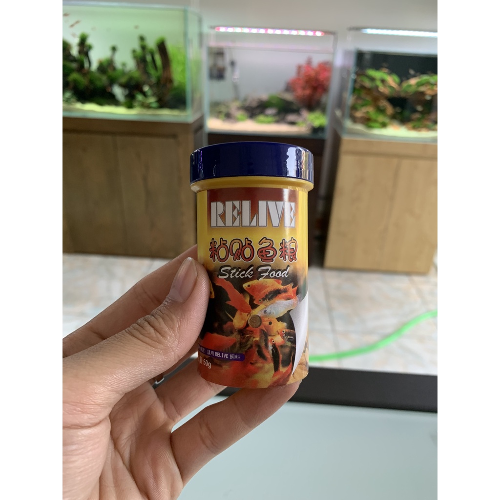 Thức ăn dính bể cá, thức ăn dán bể cá cảnh Relive 50g