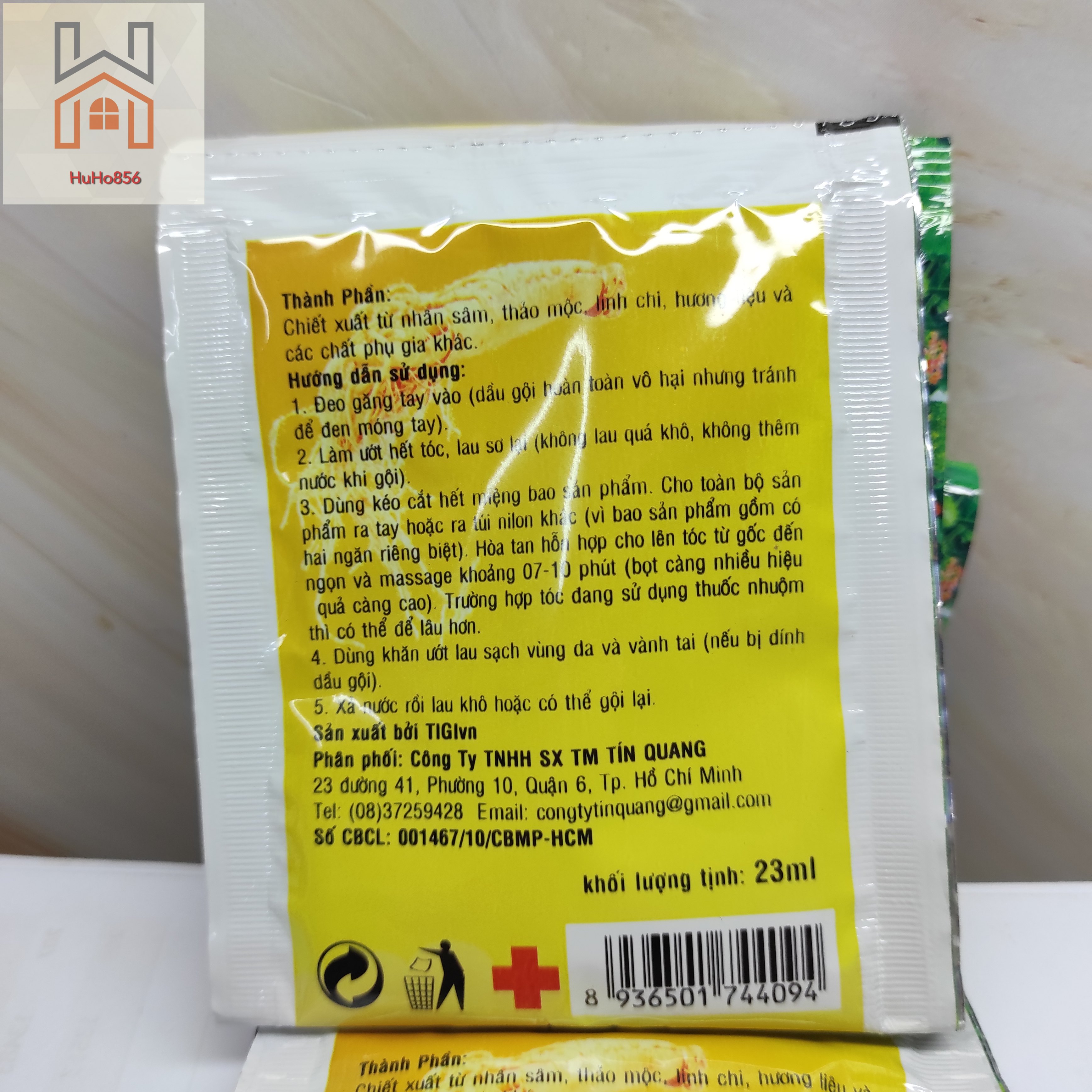 Combo 2 Gói Dầu Gội Đen Tóc Nhân Sâm - Gội là ĐEN