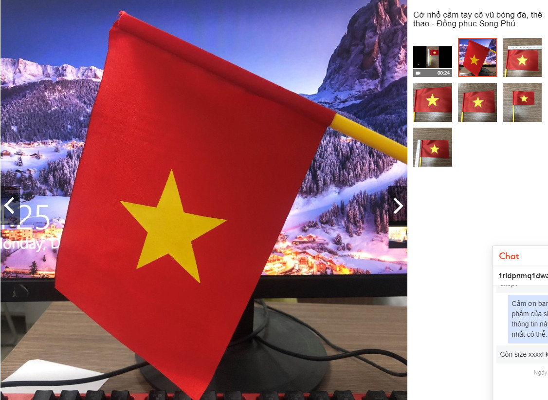 Stick lá cờ dán mặt, hình trái tim - combo 8 cặp