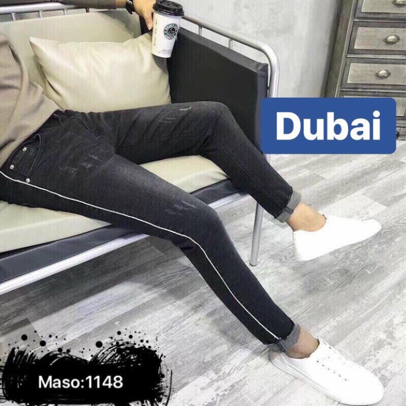 QUẦN JEAN NAM CHẤT BÒ SỌC DỌC 2 BÊN SIÊU SANG DB-1148 CAO CẤP - DUBAI FASHION