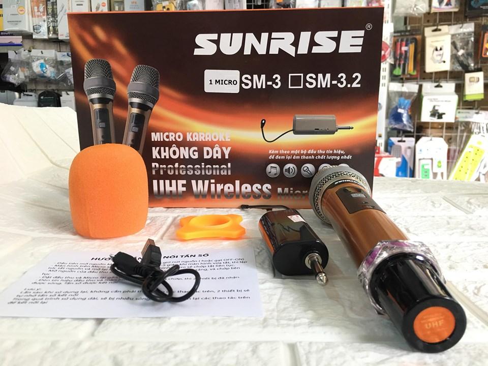 [Nhập ELJAN22 giảm 10% tối đa 200k đơn từ 99k]Micro Không Dây Sunrise SM-3 (Loại 1 Mic) – Hàng Chính Hãng