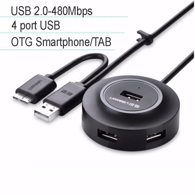 Hub USB Ugreen 20275 4 Cổng USB 2.0 Tích Hợp OTG (50cm)