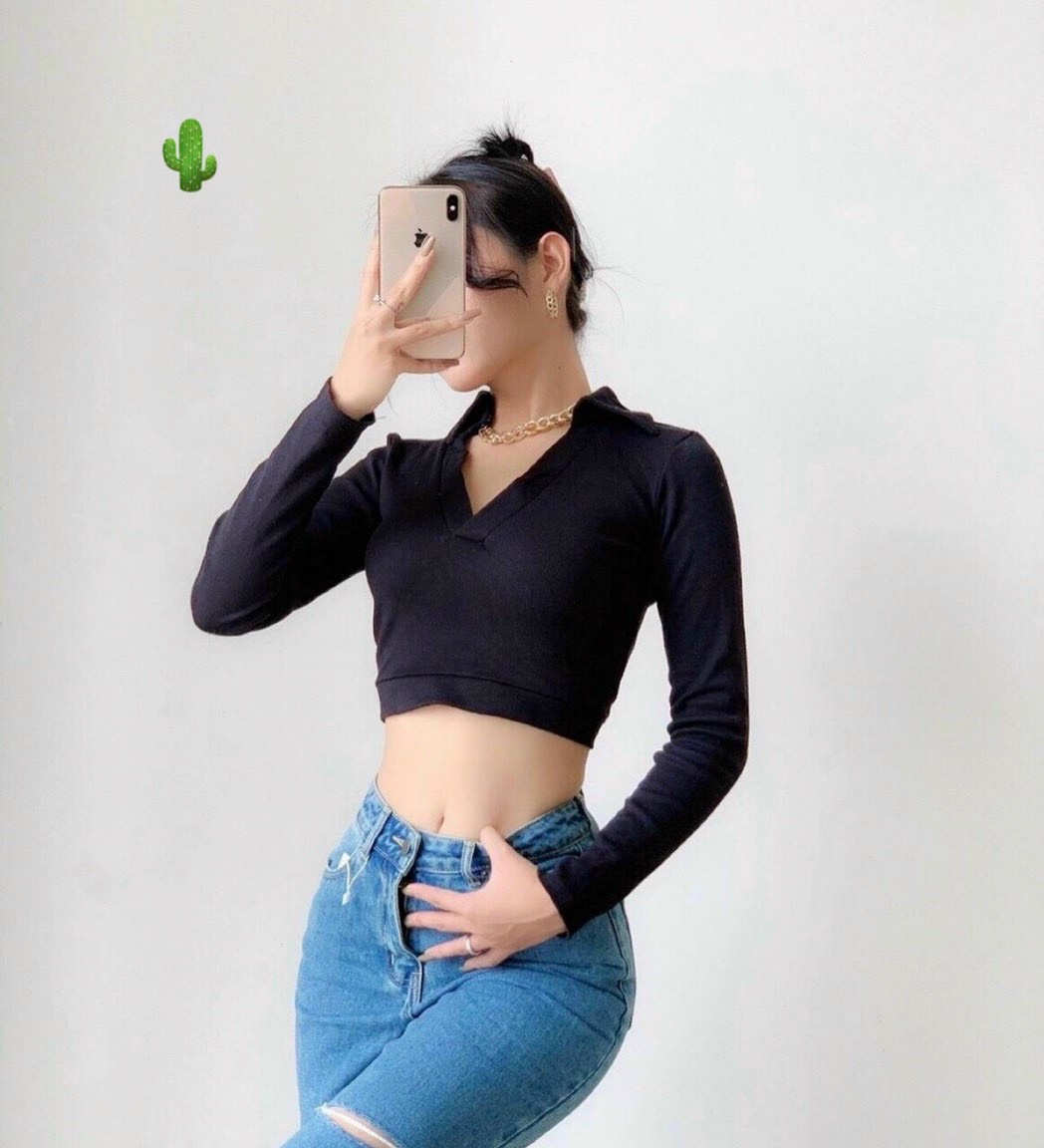 ÁO THUN TAY DÀI HỞ LƯNG CỘT DÂY CROPTOP LỬNG PC
