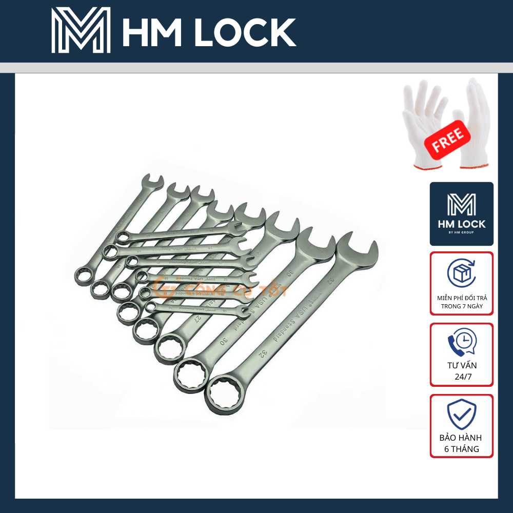 BỘ CỜ LÊ VÒNG MIỆNG 14 MÓN (10-32mm) - Hàng cao cấp - HM Lock - HM LOCK