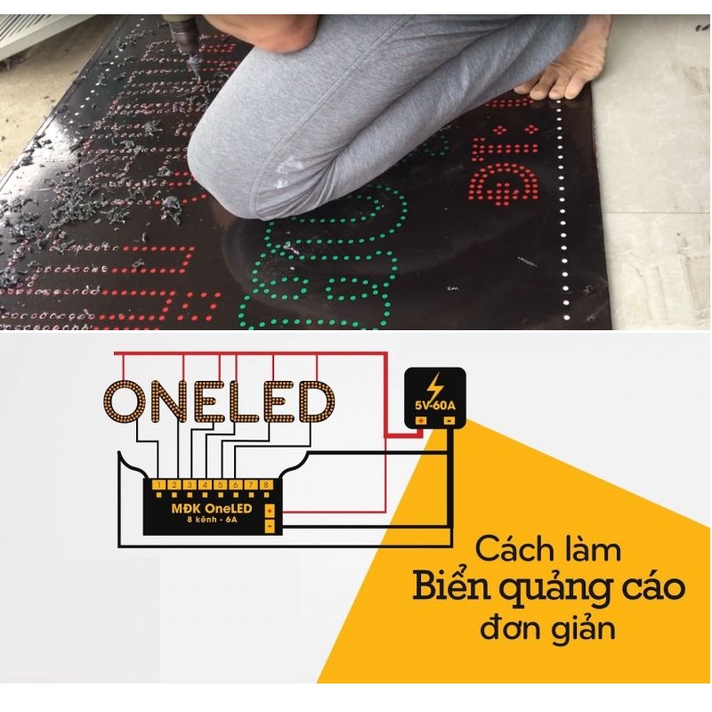 Mạch led vẫy 6 kênh 30A Oneled - miễn phí lập trình