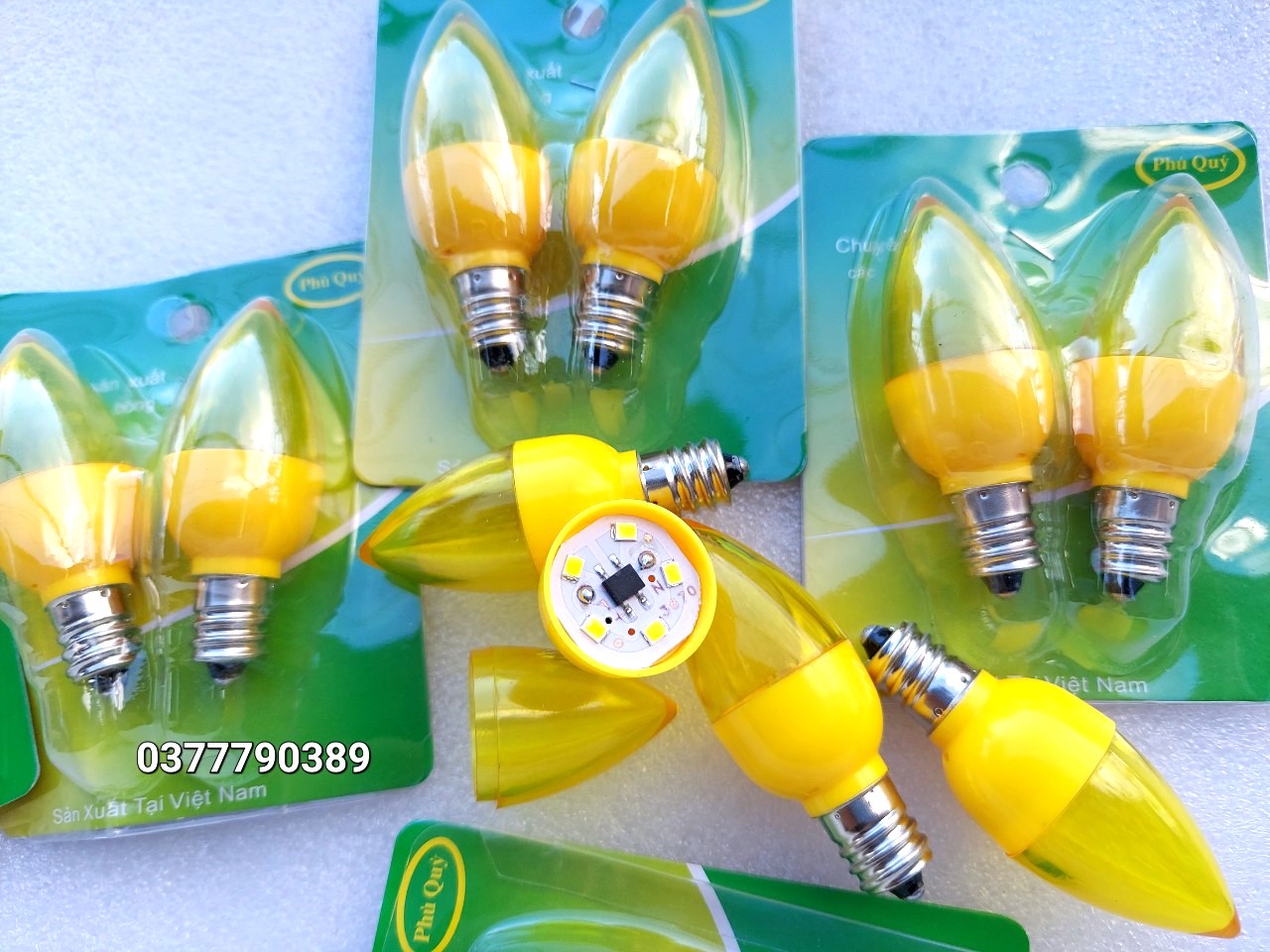 combo 10 bóng led ớt màu vàng