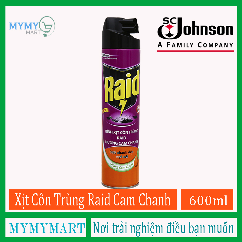 Xịt Côn Trùng Raid Hương Cam Chanh (600ml)