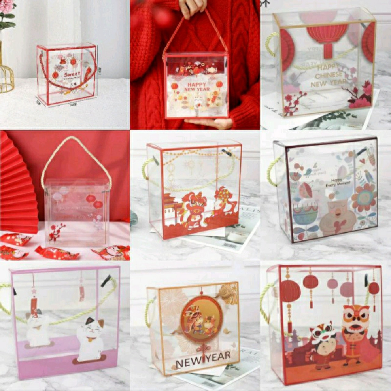 Hộp mica đựng bánh kẹo tết