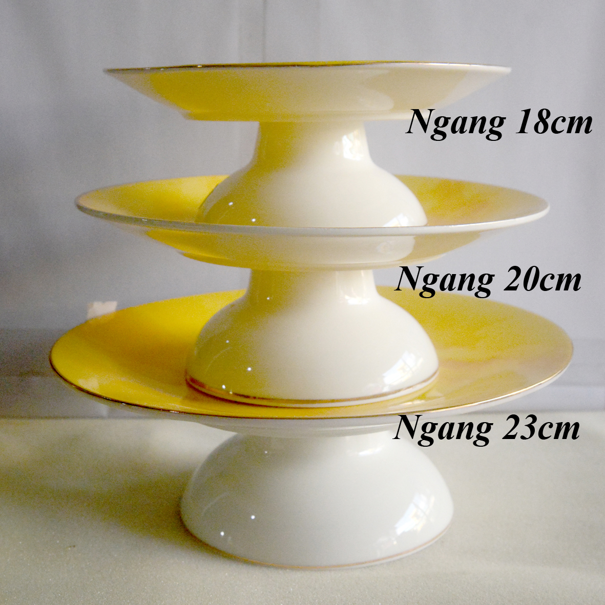 [HCM]Dĩa trái cây thờ cúng bàn thờ gốm sứ vàng