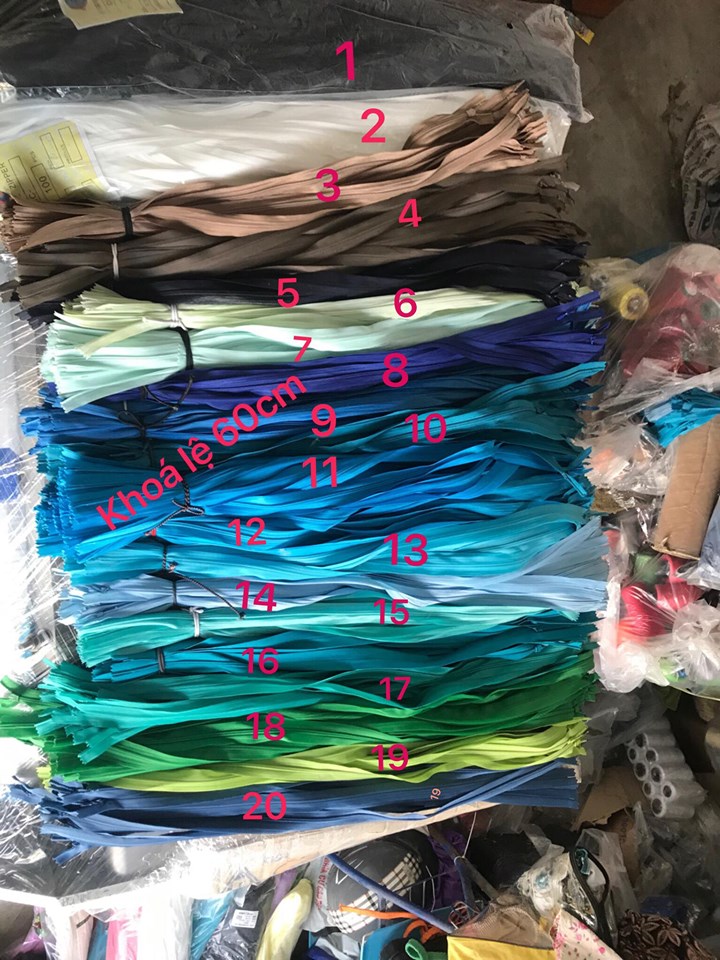 10 chiếc dây kéo giọt nước dài 60cm hoặc 25cm