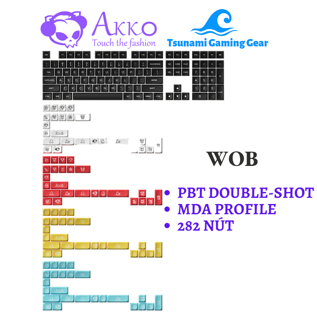 Bộ keycap akko wob